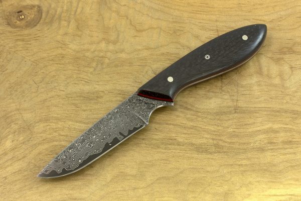 178mm Original Neck Knife, Damascus, Carbon Fiber - 71grams