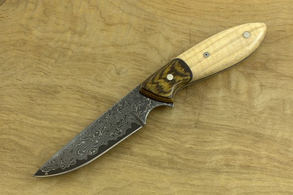 169mm Compact Original Neck Knife, Damascus, Maple / Bocote - 64grams