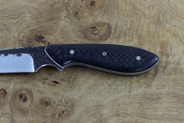 180mm Original Neck Knife, Hammer Finish, Carbon Fiber - 78grams