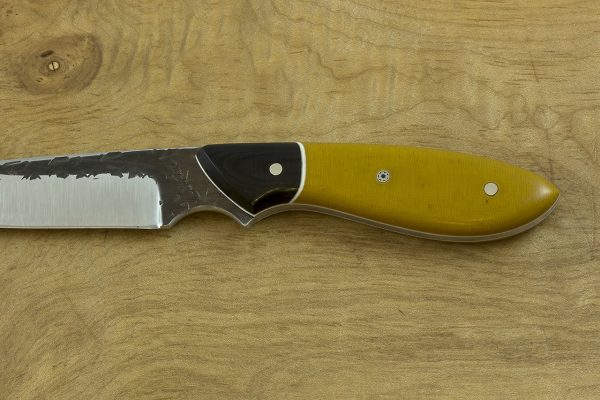 178mm Original Neck Knife, Hammer Finish, Black / Caramel Micarta - 76grams