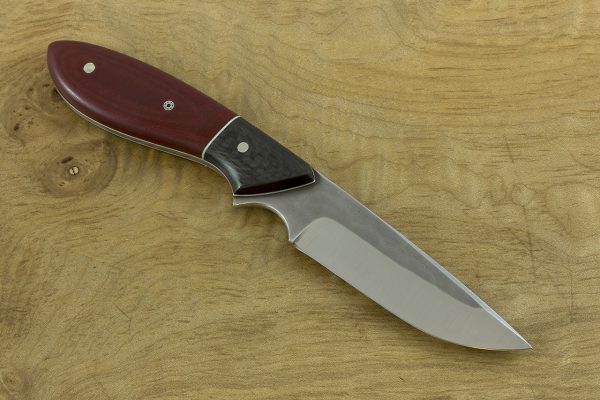 179mm Original Neck Knife, Forge Finish, Carbon Fiber / Red Micarta - 73grams