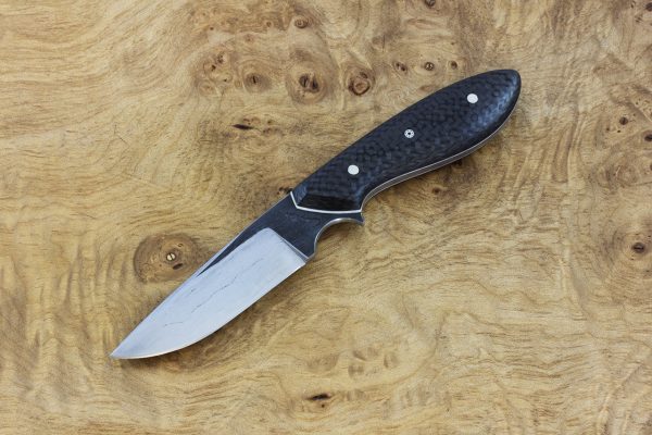180mm Original Neck Knife, Wrought Iron, Carbon Fiber - 92grams