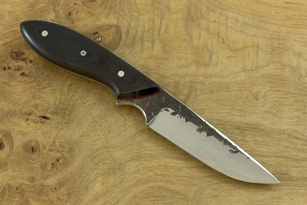177mm Original Neck Knife, Hammer Finish, Black Micarta - 70grams