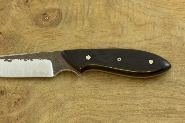 177mm Original Neck Knife, Hammer Finish, Black Micarta - 70grams