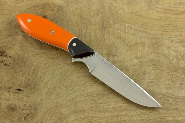 170mm Compact Original Neck Knife, Forge Finish, Orange / Black G10 - 67grams