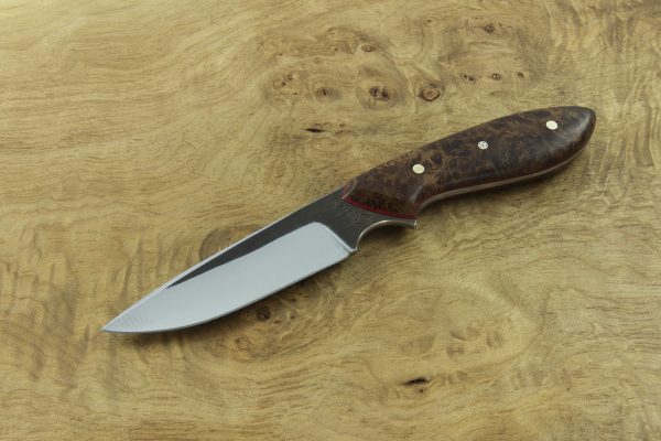 180mm Original Neck Knife, Forge Finish, Stabilized Burl - 76grams
