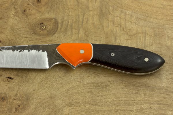 179mm Original Neck Knife, Hammer Finish, Orange / Black G-10 - 89grams