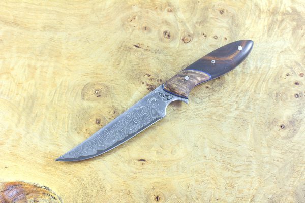 205mm Persian Neck Knife, Damascus, Spalted Maple/Ironwood - 86 grams