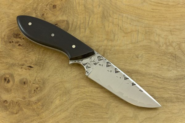 194mm Murray's 'Perfect' Model Neck Knife, Hammer Finish, Black Micarta - 106grams