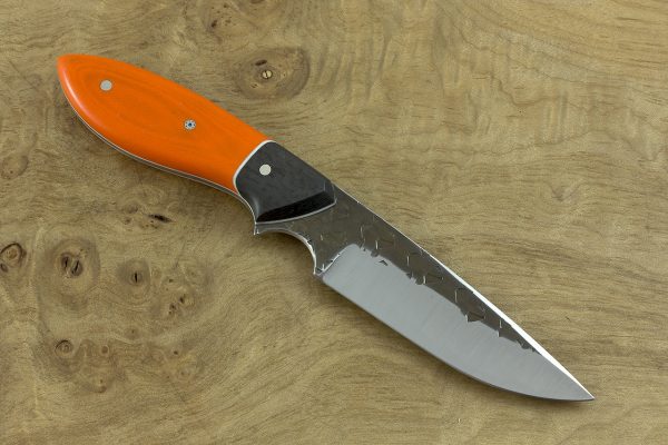 194mm Murray's 'Perfect' Model Neck Knife, Hammer Finish, Carbon Fiber / G-10 - 97grams