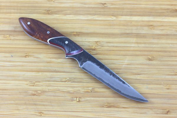 200mm Persian Neck Knife, Damascus, Carbon Fiber / Hardwood - 85grams