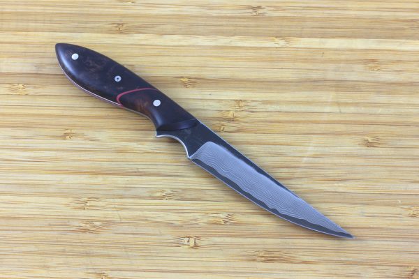 188mm Persian Neck Knife, Damascus, Ironwood / Hardwood - 65grams