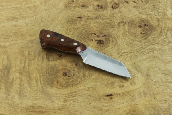 105mm Pipsqueek Brute Neck Knife, Forge Finish, Stabilized Burl - 33grams