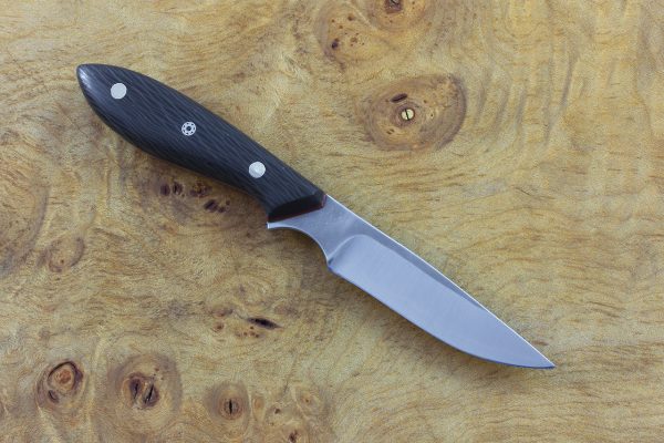 131mm 'Pipsqueek' Neck Knife, Forge Finish, Cross-cut Carbon Fiber - 26grams