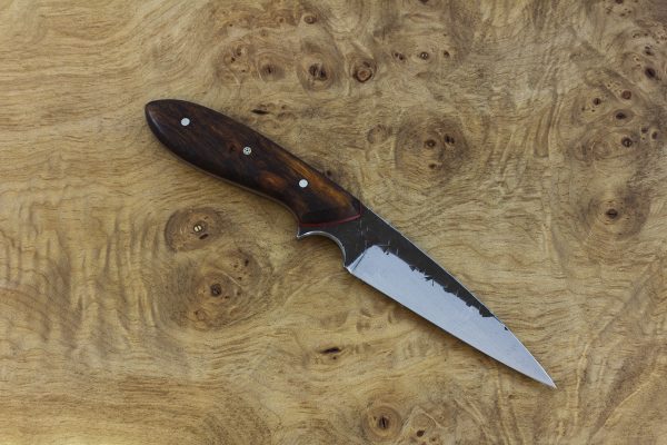200mm Wharncliffe Pointy Neck Knife, Hammer Finish, Premium Ironwood - 83grams
