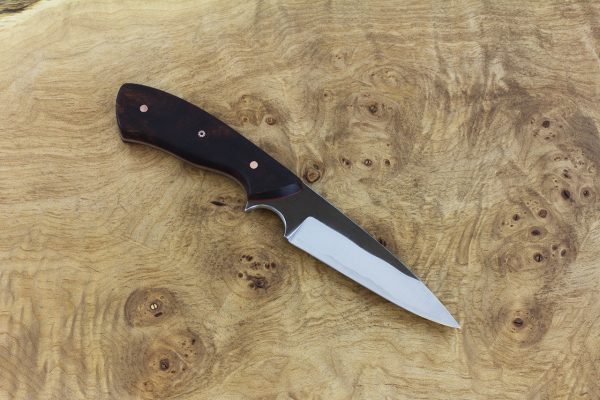 194mm Tetsuo's Neck Knife w/ Modified Blade, Forge Finish, Ironwood - 101grams