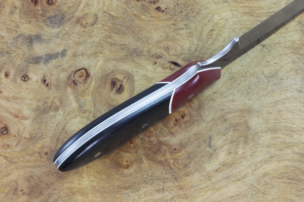 185mm Tombo Neck Knife, Forge Finish, Red and Black Micarta - 80grams