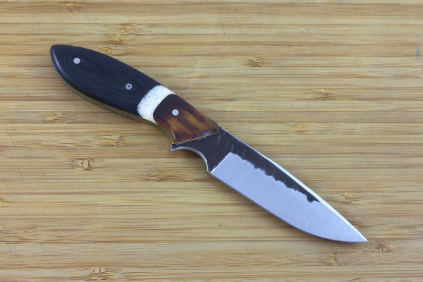 190mm Vex Clip Neck Knife, Hammer Finish, Ironwood / Micarta - 90grams