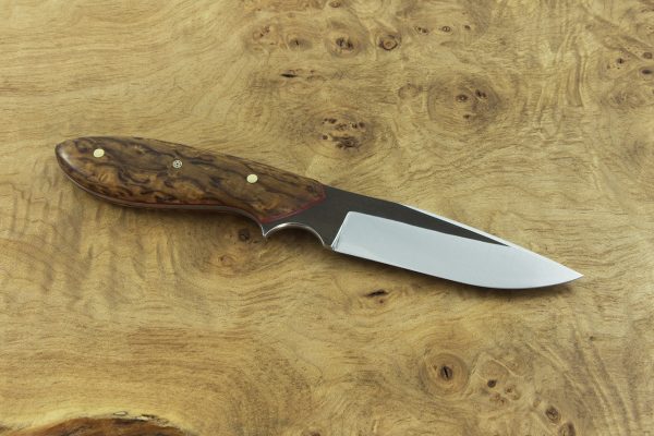 188mm Vex Clip Neck Knife, Forge Finish, Stabilized Burl - 87grams