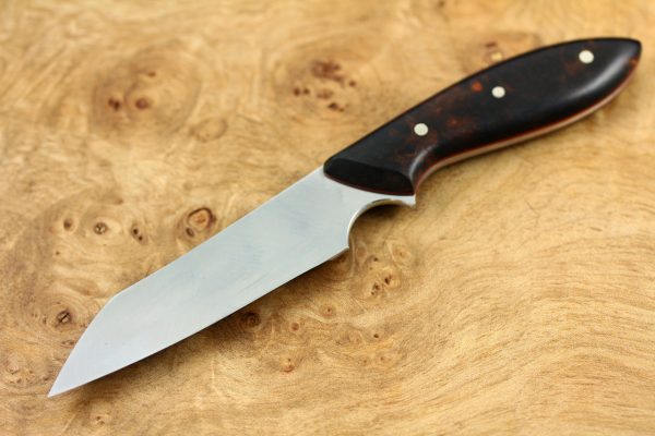 190mm Wharncliffe Brute Neck Knife, Chisel Ground, Ironwood, 87grams