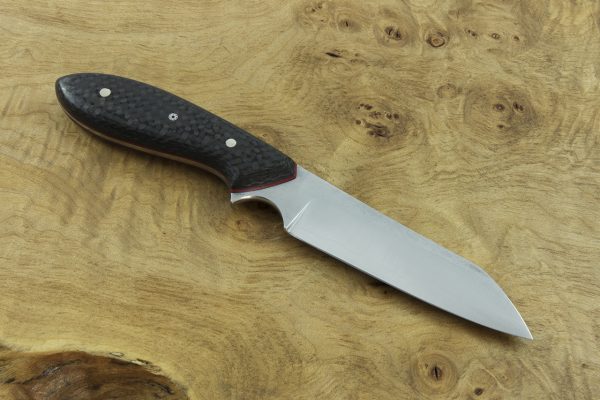 190mm Wharncliffe Brute Neck Knife, Ground Finish, Carbon Fiber - 92grams