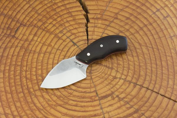 126 mm KHC Mini Neck Knife, Black Canvas Micarta - 67 grams