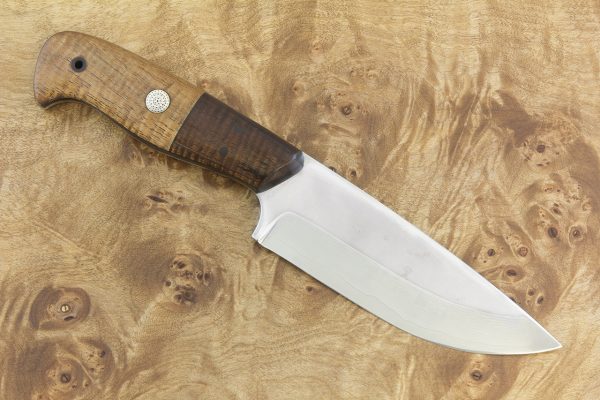 240 mm Freestyle Bush Knife, Damascus, Natural Koa - 204 grams