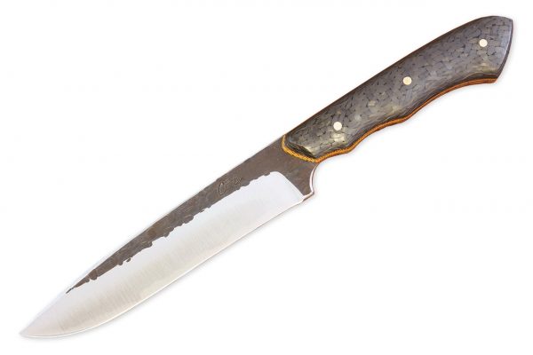 242 mm FS1 Knife #113, White Steel w/ Stainless, Carbon Fiber - 138 grams