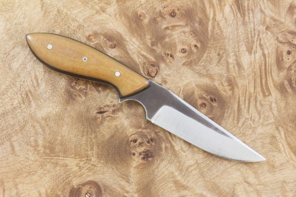 184 mm Tombo Neck Knife, Natural Linen Micarta - 82 grams