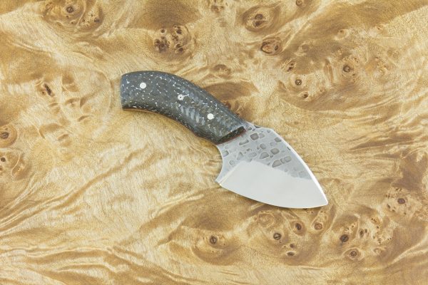 131 mm KHC Mini Neck Knife, Carbon Fiber w/ White Resin - 77 grams