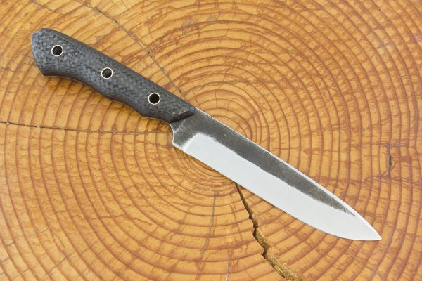 254 mm FS1 Knife #62, Blue Steel w/ Damascus, Carbon Fiber - 146 grams