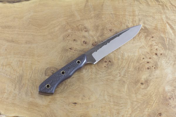 244 MM FS1 Knife #36, Stainless Blue Steel, F40 Carbon Fiber W/ Red Liners - 146 Grams