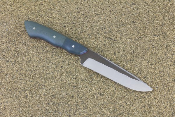 229 mm Compact FS1 Knife #49, White Steel w/ Stainless, Forest Green G10 - 141 Grams