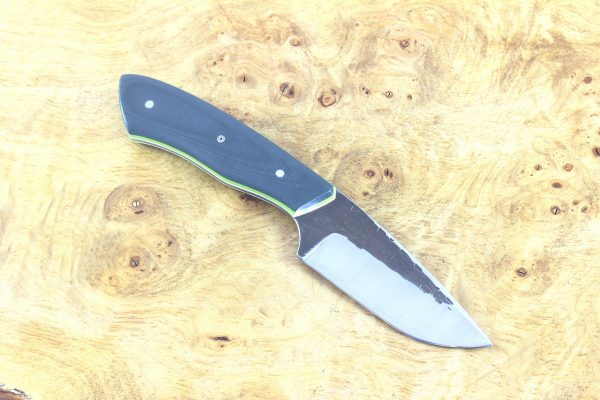 197mm Kajiki Knife, Hammer Finish, Light Green and Turquoise G-10 - 128grams