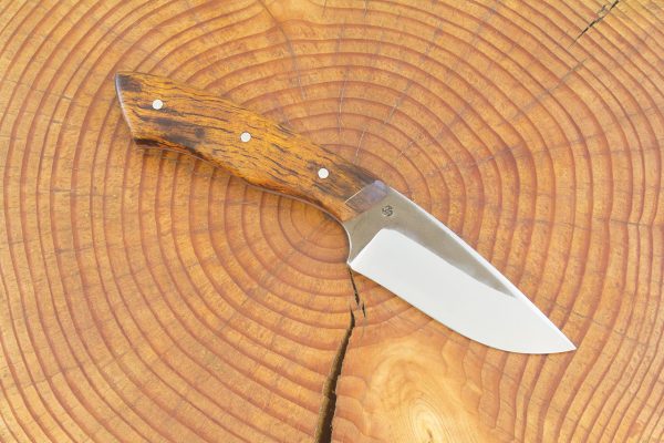194 mm Muteki Series Kajiki Neck Knife #1019, Ironwood w/ Red Liners - 114 grams