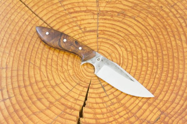180 mm Muteki Series Freestyle Neck Knife #1042, Gokunan-tetsu, Ironwood w/ Black Liners - 85 grams