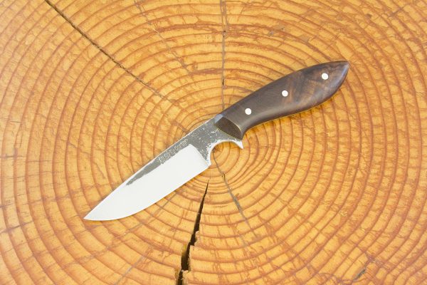 177 mm Muteki Series Original Neck Knife #1043, Gokunan-tetsu, Ironwood w/ Yellow Liners - 72 grams