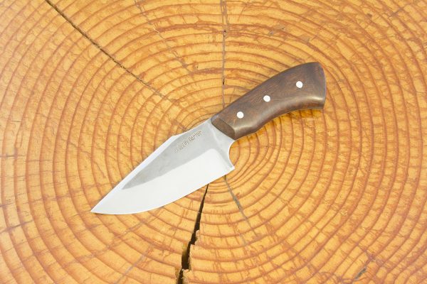 155 mm Muteki Series Design Contest Neck Knife #1046, Ironwood w/ Black Liners - 89 grams