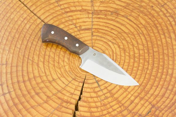 155 mm Muteki Series Design Contest Neck Knife #1046, Ironwood w/ Black Liners - 89 grams
