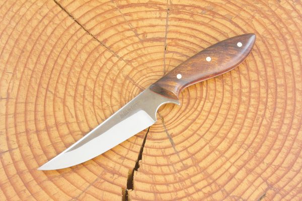 195 mm Muteki Series Persian Neck Knife #1062, Ironwood w/ Red Liners - 83 grams