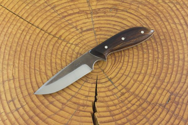 181 mm Muteki Series Original Modified Handle Neck Knife #758, Ironwood w/ White Liners - 82 grams