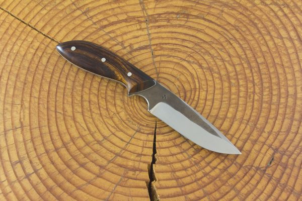 181 mm Muteki Series Original Modified Handle Neck Knife #758, Ironwood w/ White Liners - 82 grams