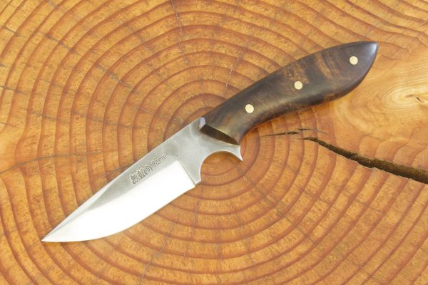168 mm Muteki Series Compact Original Neck Knife #832, Ironwood w/ Red Liners - 76 grams