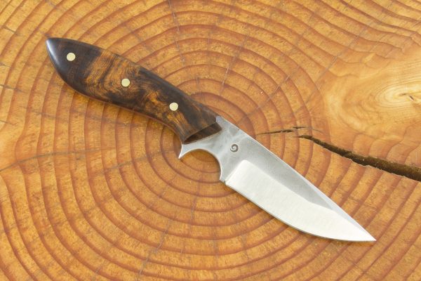 168 mm Muteki Series Compact Original Neck Knife #832, Ironwood w/ Red Liners - 76 grams