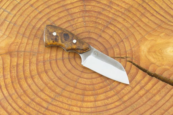 106 mm Muteki Series Short & Stubby Wharncliffe Neck Knife #943, Ironwood w/ Black Liners - 39 grams