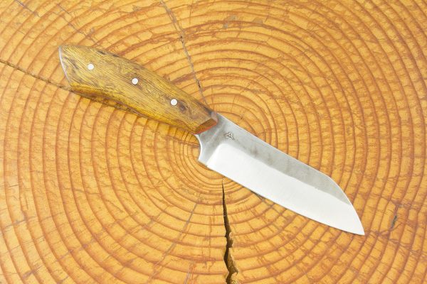 207 mm Muteki Series Modified Wharncliffe Brute Neck Knife #963, Ironwood w/ Red Liners - 118 grams