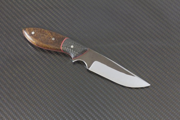 190MM Perfect Neck Knife, Ironwood w/ Carbon Fiber Bolster - 93 Grams