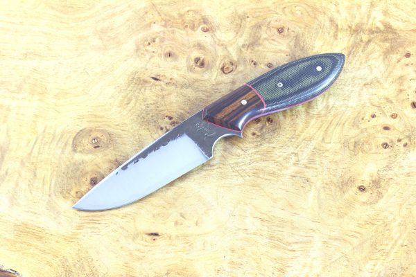 193mm Murray's 'Perfect' Neck Knife, Hammer Finish, Canvas Micarta / Ironwood - 99grams