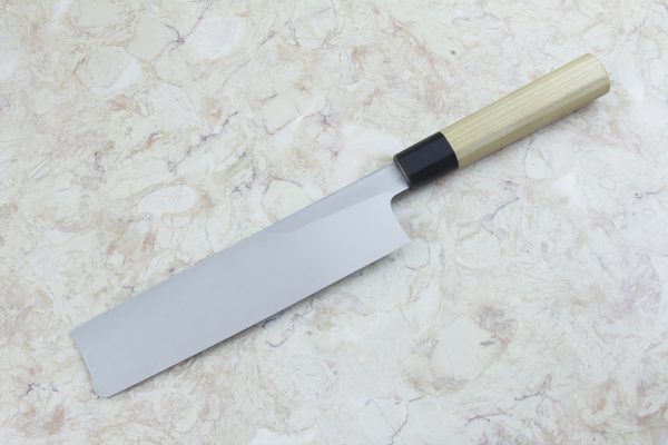 6.9 sun White Steel Kasumi Usuba #15, Traditional Handle w/ Inlay - 293 grams