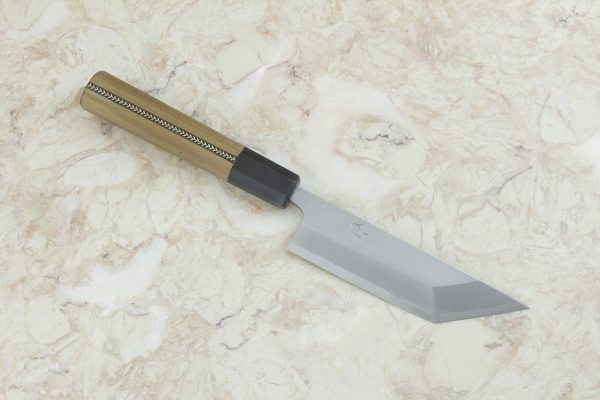 3.99 sun White Steel Kasumi Edo-saki Unagi-bocho #16, Traditional Handle w/ Inlay - 103 grams
